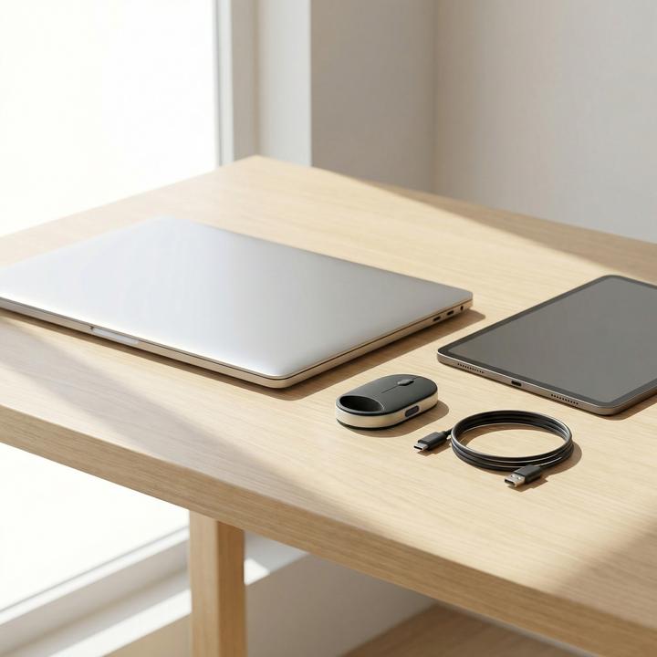 Actual product image CSL Ergonomische Funkmaus für Rechts/Linkshänder, Dual BT & 2,4 GHz, 2477 DPI, leise, USB-C, 2 Geräte (Docking, Wireless)