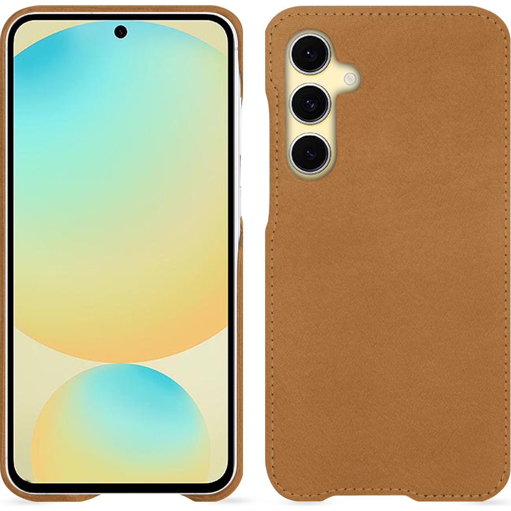 Noreve Lederschutzhülle (Samsung Galaxy S24 FE), Smartphone Hülle, Braun