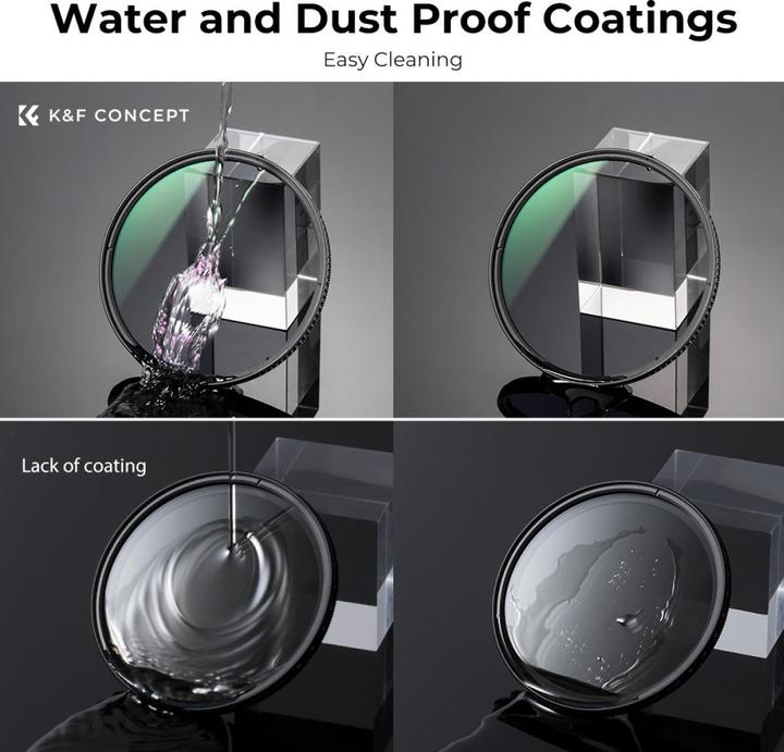 Actual product image K&F Concept 58MM CPL Filter Super Slim Circular Polarizing Filter with 28 Layer Green Coated, HD, Waterproof, An (58 mm, Polarizing filter)