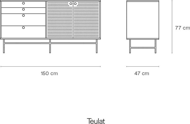 Actual product image Teulat Sideboard Punto Dark Green 150 x 77 cm