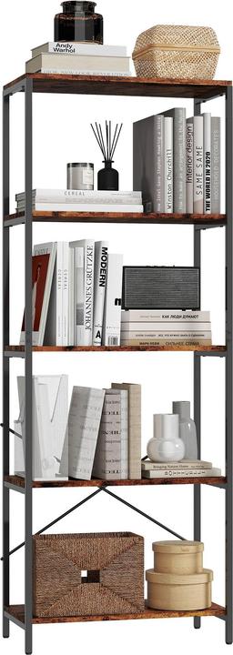 Immagine prodotto Homcom Bücherregal Metall Rustikal-Braun (30 x 30 x 170.50 cm)