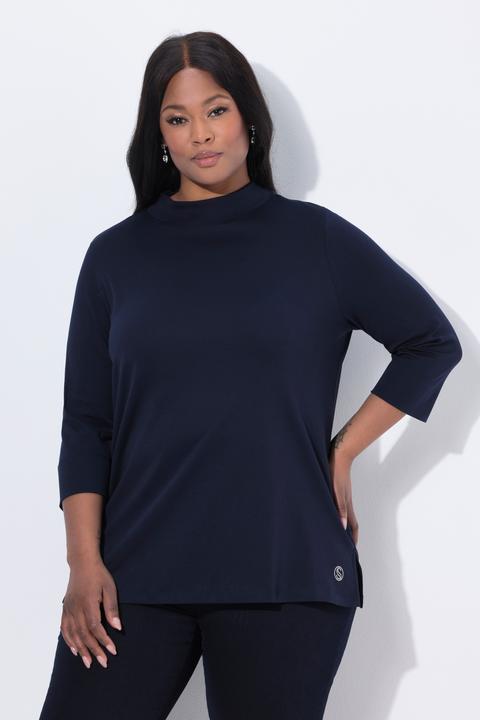 Image du produit Ulla Popken T-shirt à col montant et manches 3/4, coupe Classic (46, 48)