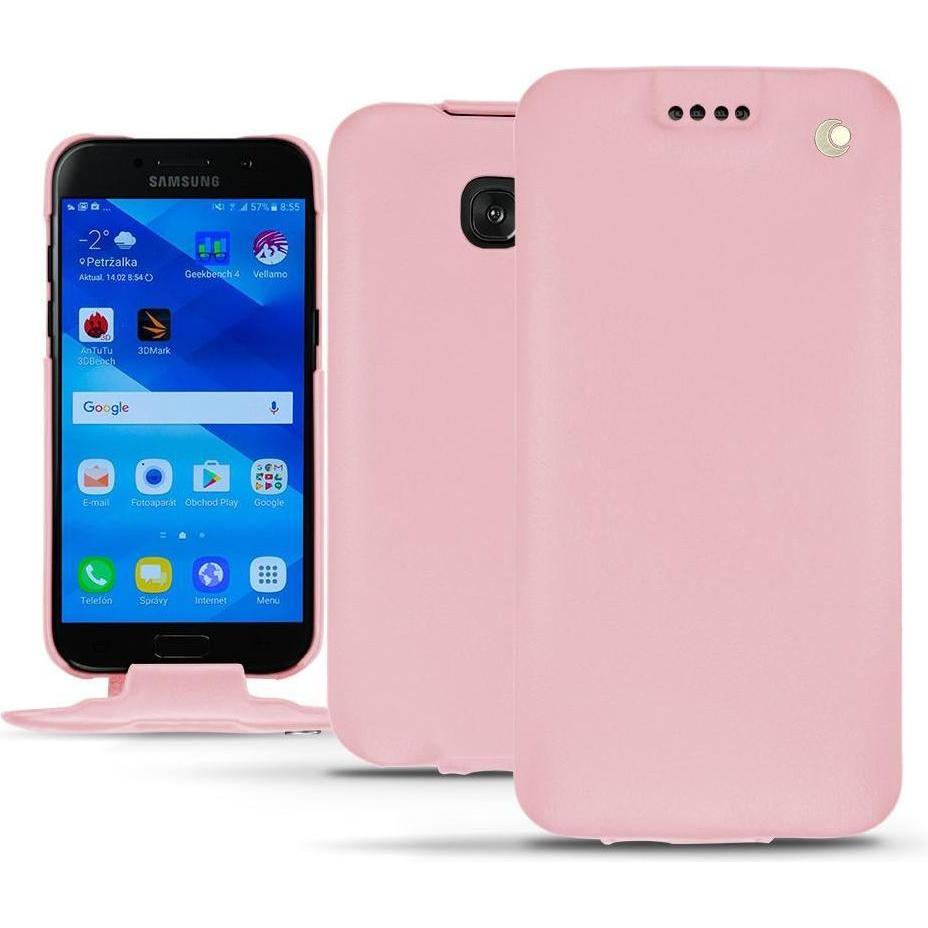 Noreve Lederschutzhülle vertikal (Samsung Galaxy A3 (2017)), Smartphone Hülle, Rosa