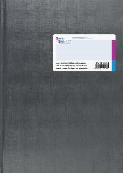 König & Ebhardt K™NIG & EBHARDT Gesch„ftsbuch, DIN A4, kariert, 144 Blatt (144 x)