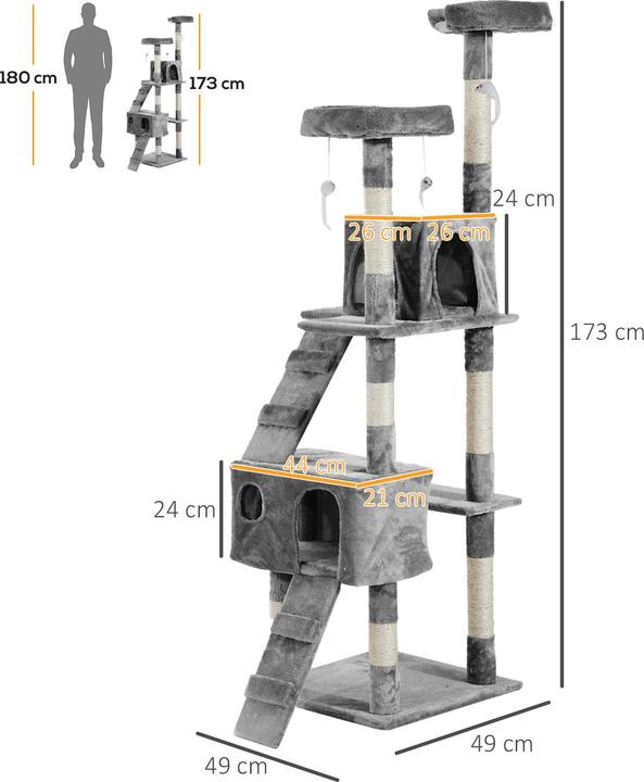 Immagine prodotto PawHut Sabrina (170 cm, Grigio beige)