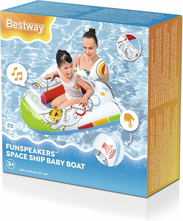 Actual product image Bestway Funspeakers Space Ship Inflatable Baby Boat Float