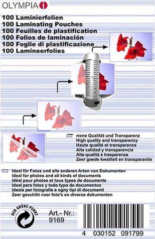 Actual product image Olympia Business card laminating foils (Visiting card, 100 Piece, 80 µm)