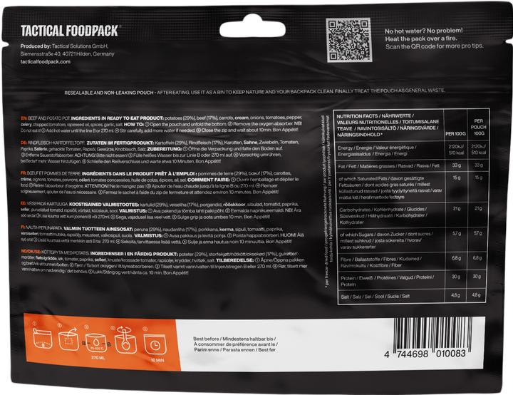 Image du produit Tactical Foodpack Pot de boeuf et de pommes de terre (100 g)