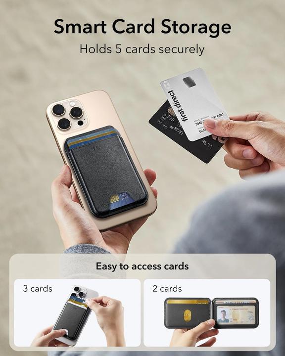 Actual product image ESR Classic Magnetic Wallet Stand, Caramel Brown