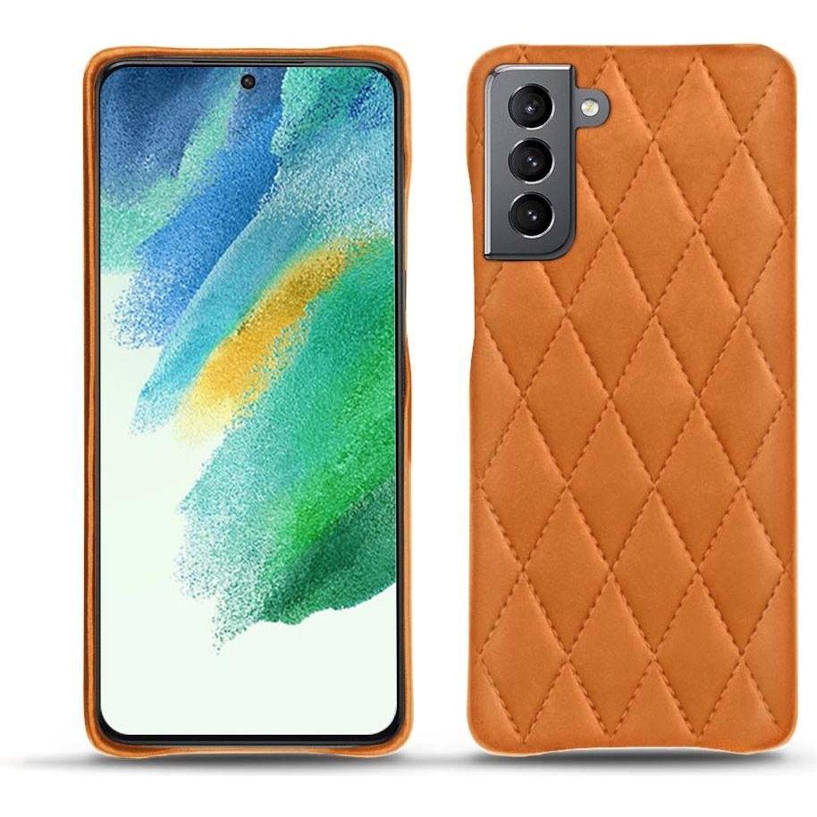 Noreve Lederschutzhülle Samsung Galaxy S21 FE (Samsung Galaxy S21 FE), Smartphone Hülle, Orange