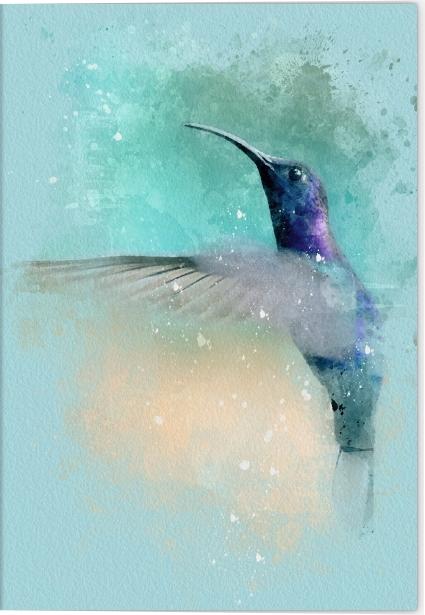Actual product image VE Birds on Instagram Folding Card Motif Blue Anna Hummingbird 5 Ex. (5 pcs.)