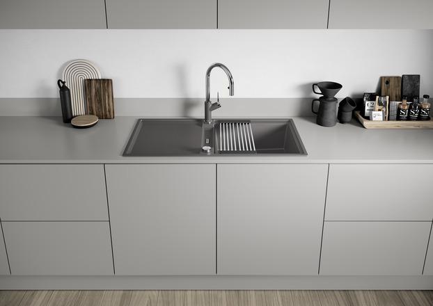 Actual product image Blanco ADIRA XL 6 S | SILGRANIT soft white | installation type: installation from above | reversible | (Fitted sink, 100 cm, 50 cm)
