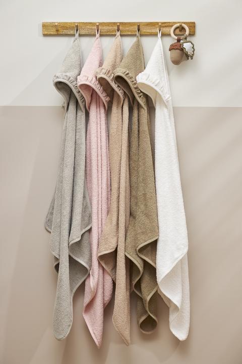 Immagine prodotto Meyco Asciugamano con cappuccio Baby Ruffle - spugna - tortora - 80x80cm