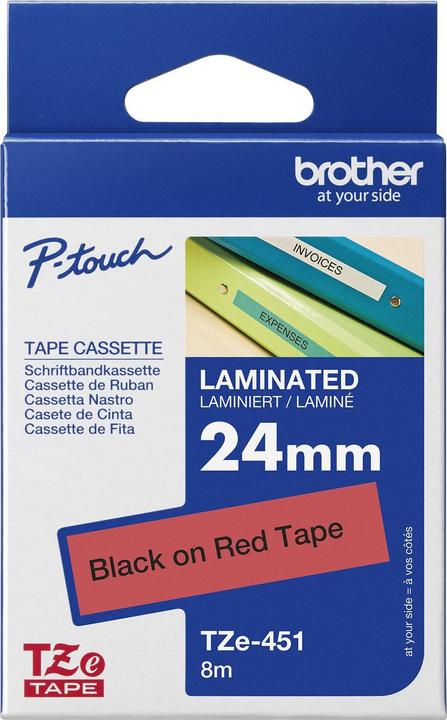 Brother Tze-451 (2.40 cm, Schwarz, Rot)