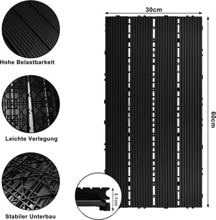 Actual product image Relaxdays WPC tiles (6x, 60 x 30 cm)