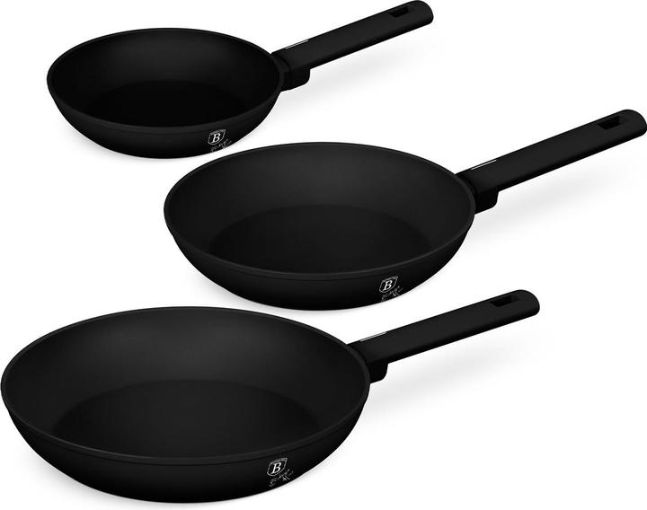 Produktbild BerlingerHaus Haus 3-teiliges Bratpfannen Set Ø 20/24/28 cm Matte Black Collection (Bratpfanne, Aluminium, 20 x 4.50 cm)