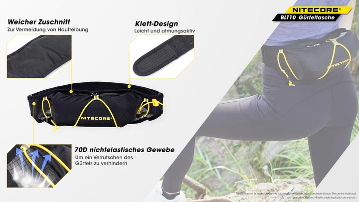 Produktbild Nitecore Running Belt BLT10 - Grösse L/XL inkl. Trinkflasche