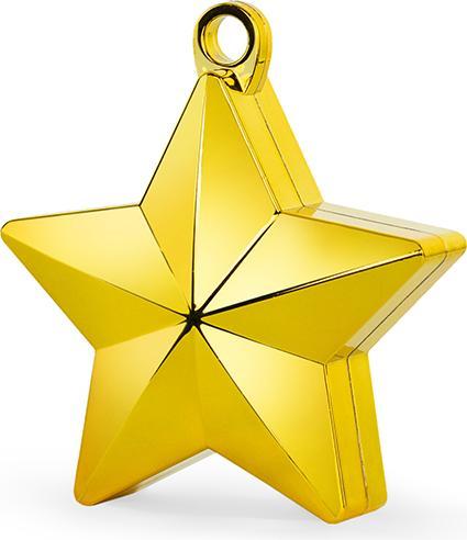 Partydeco Peso per palloncini Star, oro (1 pz / 1 pz)
