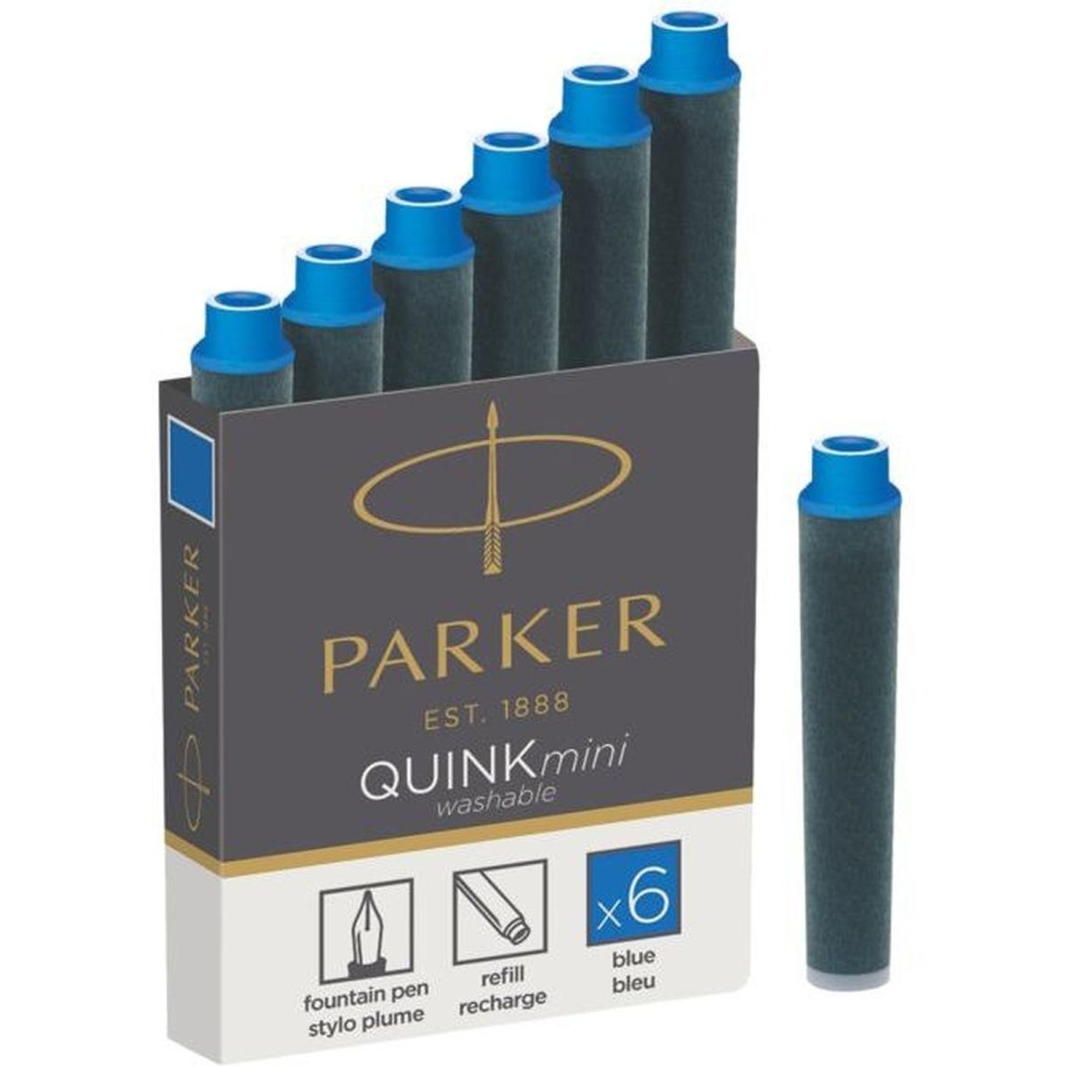 Parker Pen, Ersatzpatrone, Quink Mini (Füllertinte, Blau)