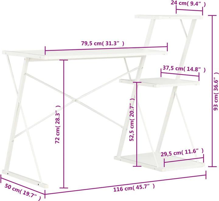 Actual product image vidaXL Schreibtisch (50 x 50 x 93 cm)