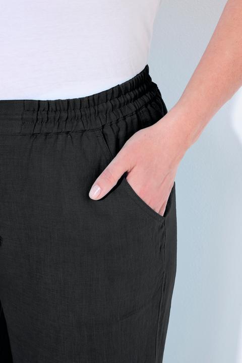 Produktbild Ulla Popken Leinenhose Mary, Elastikbund, weites, gerades Bein (44)