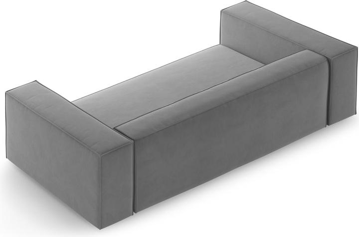 Actual product image Cosmopolitan Design Velvet Sofa, "Arendal", 2 Seats, Light Grey, 180x102x70 Made in Europe (2 person sofa)