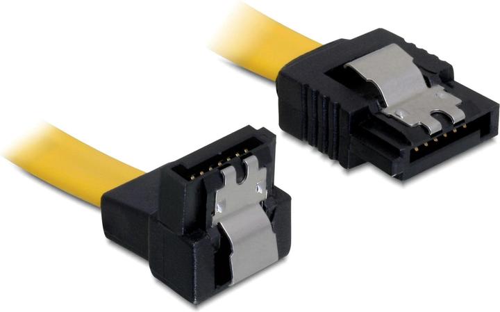 Delock SATA-3 Kabel: 20cm, Metall Clip,gelb