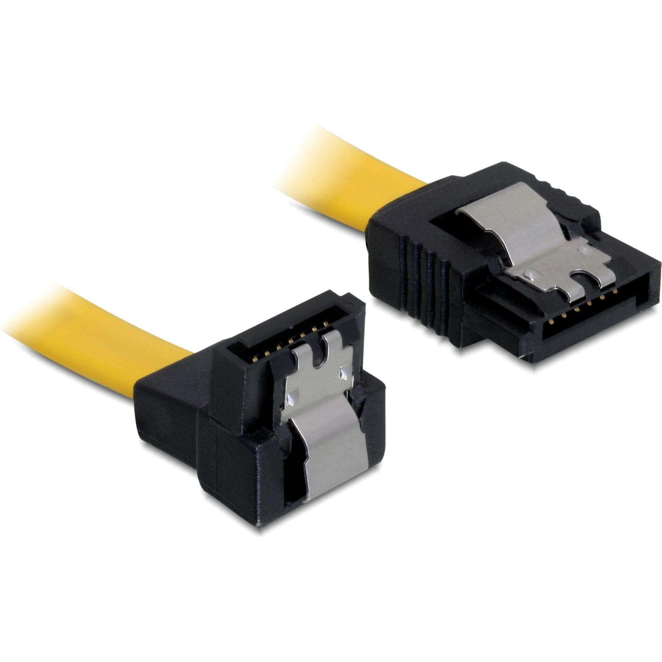 Delock SATA-3 Kabel: 70cm, Metall Clip,gelb, Interne Kabel (PC)