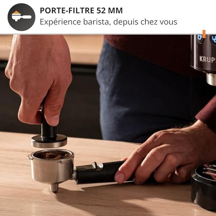 Actual product image Krups EspressoVirtuoso+ XP444G Espresso machine with portafilter black with milk