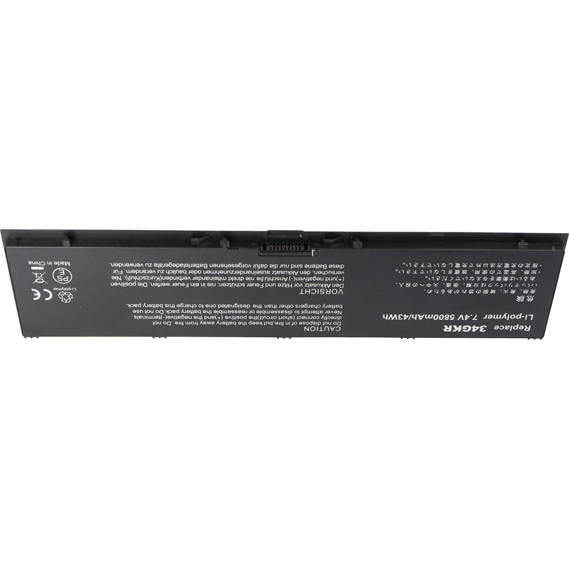 Dell Notebookakku (6 Zellen, 6000 mAh), Notebook Akku, Schwarz