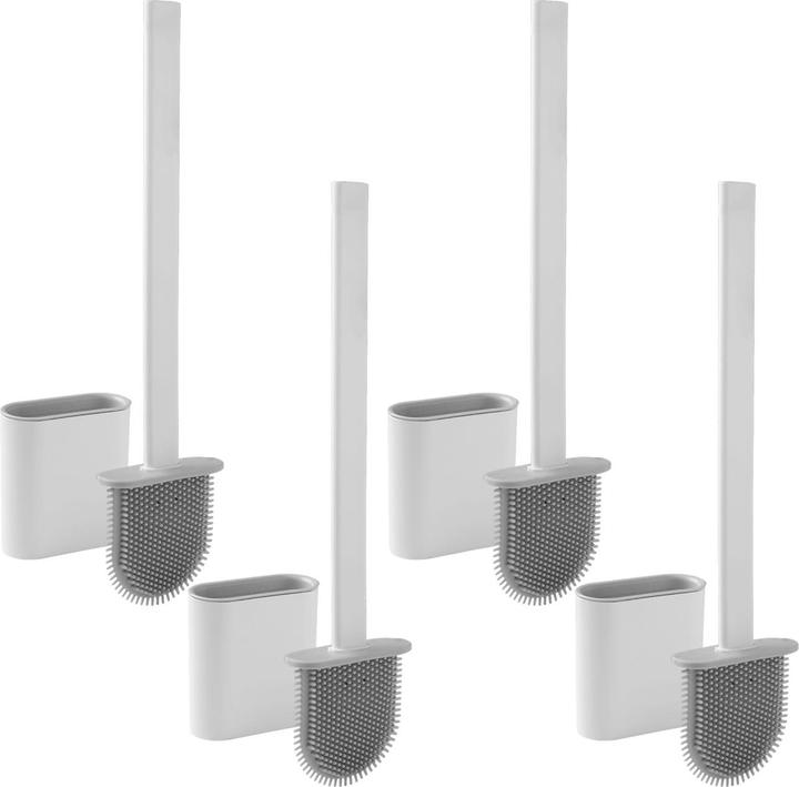 Actual product image Casativo Toilet brush with silicone bristles incl. brush holder, set of 4