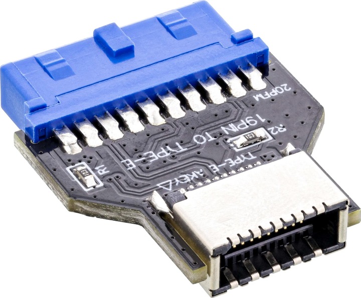Actual product image InLine USB 3.0 mainboard to USB 3.2 Type-E Key-A adapter internal