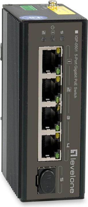 Produktbild LevelOne Switch 5x GE IGP-0501 4xGE 1xGSFP 4xPoE+ (5 Ports)