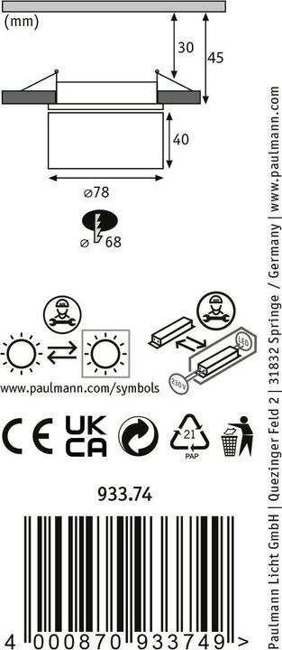 Actual product image Paulmann Recessed luminaire Spircle Set (550 lm)