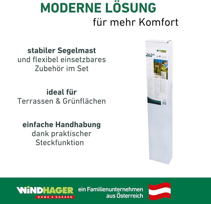 Image du produit Windhager Mât pour voile solaire