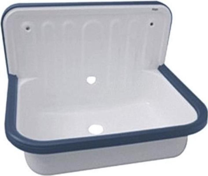 Alape uitstortgootsteen met zwarte rand 51X36 wit stahlform510u 1200000000 (360 mm, 510 mm)