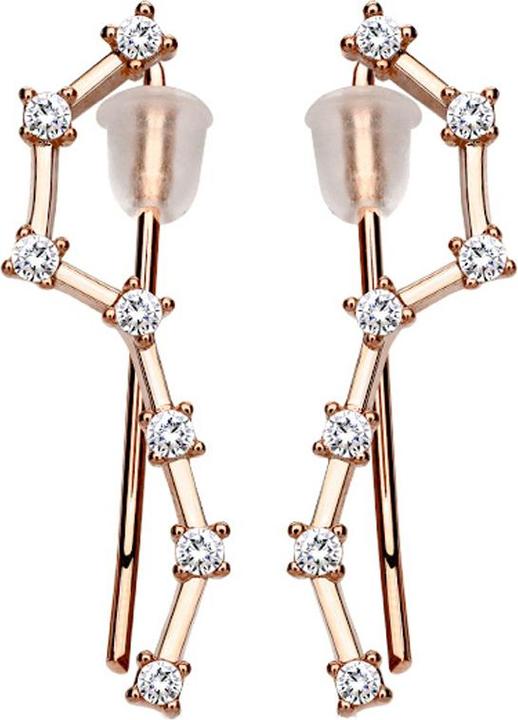 Immagine prodotto Star Piercing Orecchino Ear Climber in oro rosa con sette cristalli (Ottone)