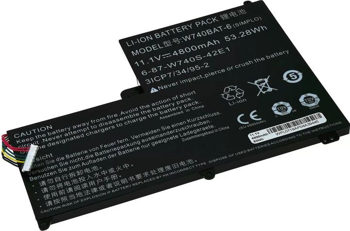 Actual product image AccuCell Battery Clevo W740 Series / Type W740BAT-6 (4900 mAh)