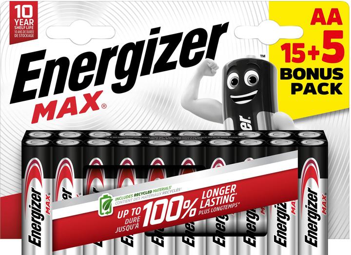 Immagine prodotto Energizer Max Alcalina (20 pz., AA, 2700 mAh)