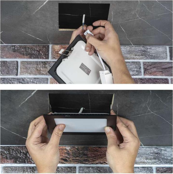 Produktbild Emos LED-Einbauleuchte NEXXO, quadratisch, silber, 18W, mit Change CCT (1600 lm)