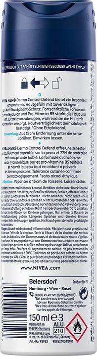 Image du produit NIVEA MEN MEN Deo Derma Control Defend Spray 150 ml (Spray, 150 ml)