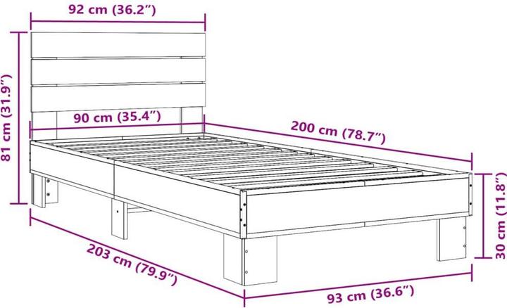 Image du produit vidaXL Bettgestell (90 x 200 cm)