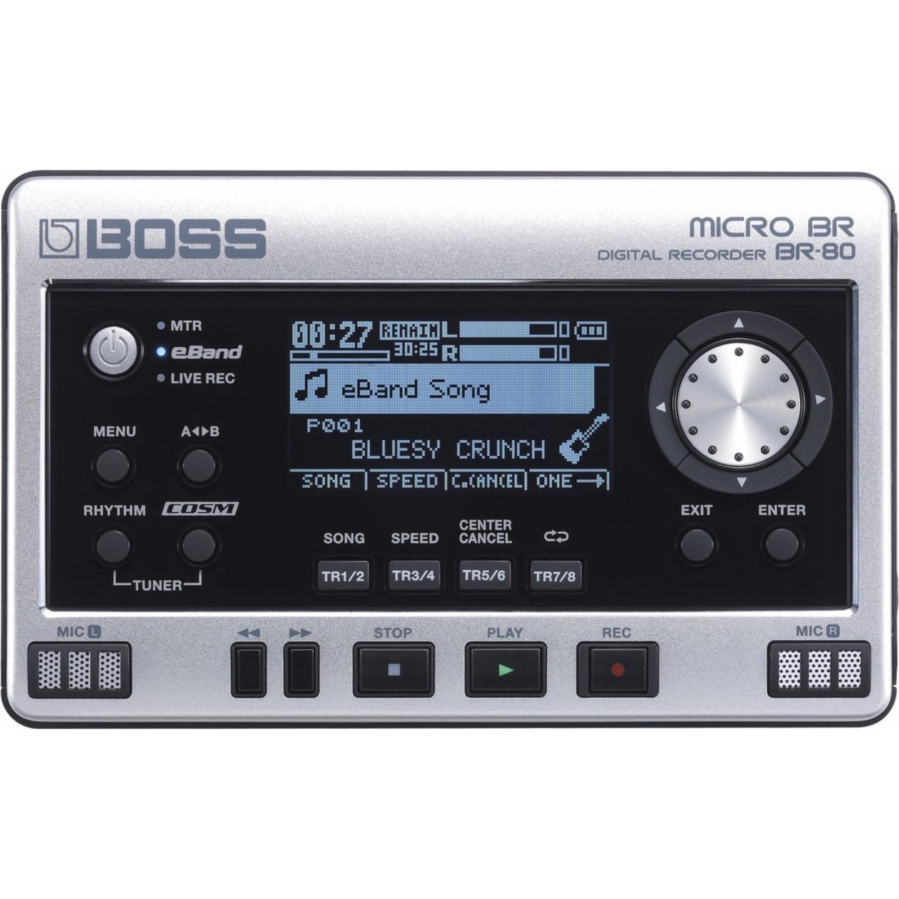BOSS (Electronics) Audio-Recorder BR-80 Schwarz/S (Handheld), Audiorecorder, Silber