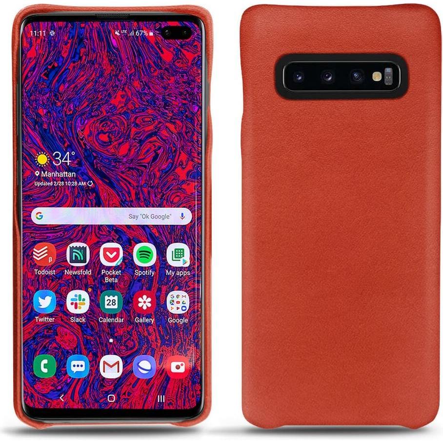 Thumbnail - Noreve Lederschutzhülle (Samsung Galaxy S10+), Smartphone Hülle, Orange