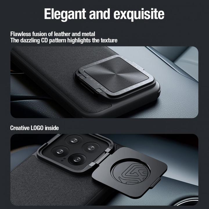 Image du produit Nillkin Étui magnétique en cuir CamShield Prop pour Xiaomi 14 Pro - noir (Xiaomi 14 Pro)