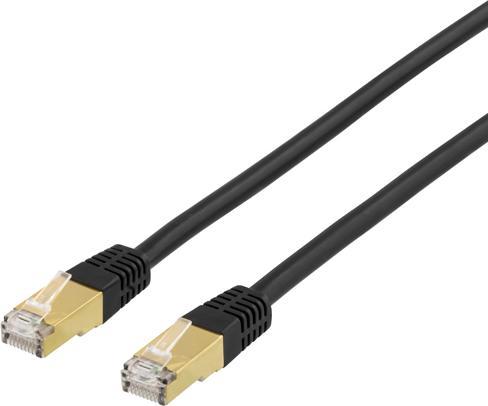 Produktbild Deltaco S/FTP Cat7 patch cable with RJ45 0.3m 600MHz LSZH black (S/FTP, CAT7, 0.30 m)