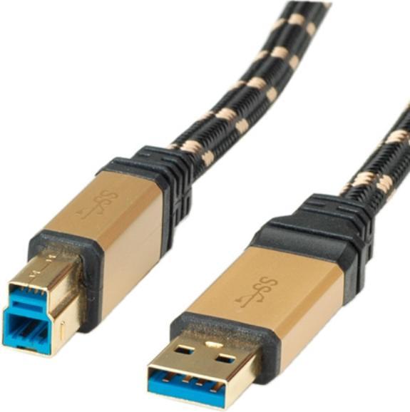 Actual product image Roline GOLD USB 3.0 cable, type A-B 1.8m (1.80 m, USB 3.2 Gen 1)