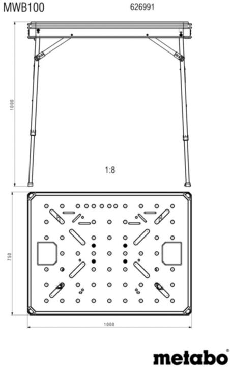 Produktbild Metabo Multifunktionstisch MWB 100 (100 cm, 75 cm)
