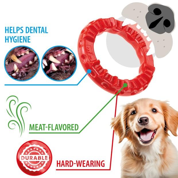Immagine prodotto Ferplast Anello del sorriso S rosso - Gioco per cani (Gioco da masticare per cani)