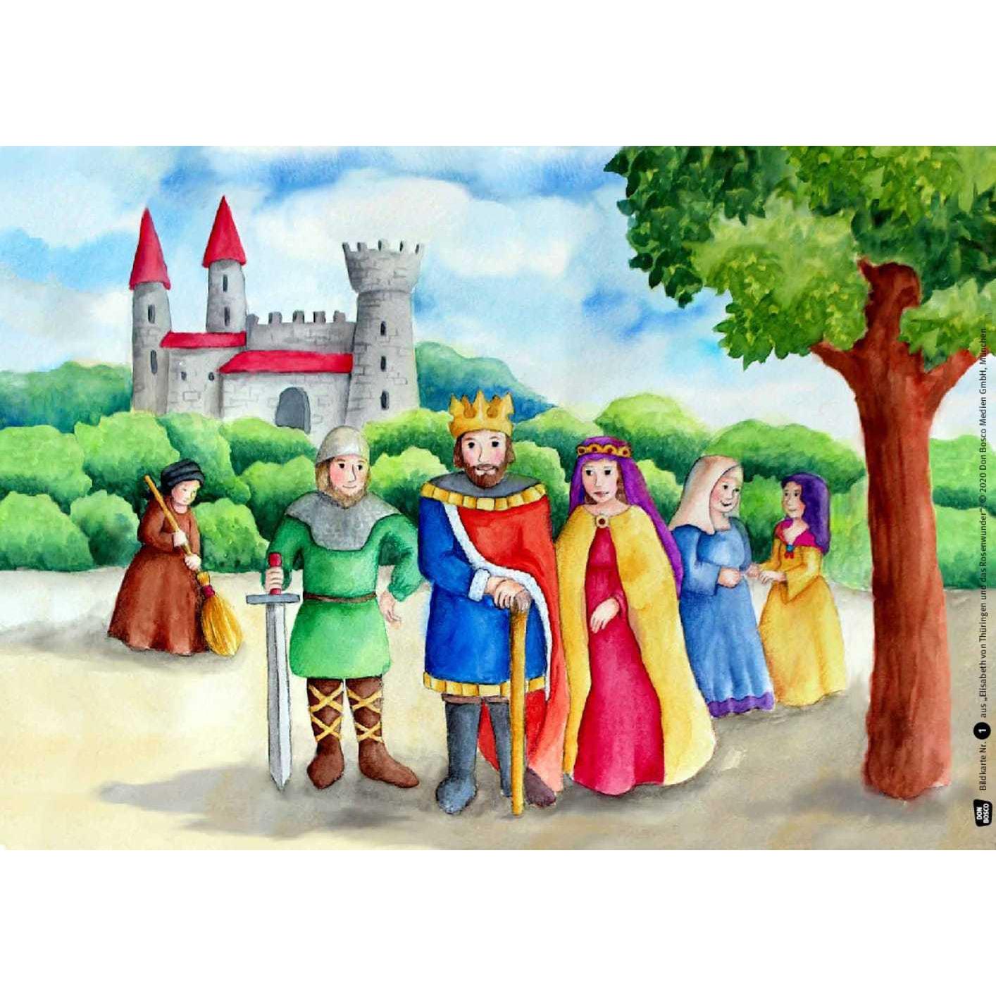 Thumbnail - Elisabeth von Thüringen und das Rosenwunder. Kamishibai Bildkartenset., Schulbücher von Catharina Fastenmeier